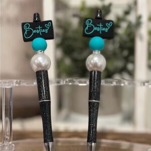 Black and Teal Besties Pens